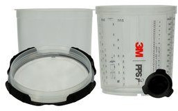 3M™ PPS™ Series 2.0 Spray Cup System Kit, 26114, Mini (6.8 fl oz, 200 mL),  200u Micron Filter, 1 kit per case