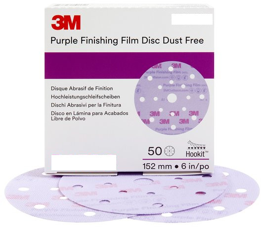 6 inch 30769 P1000 grit 3M™ Purple Finishing Film Hookit™ Disc Dust-Free 